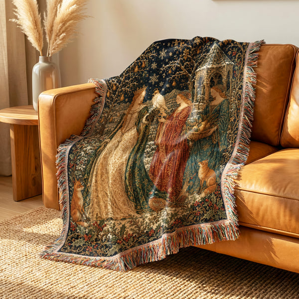 The Winter Falcon Court Blanket