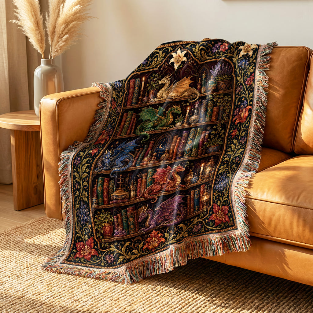 Dragons of the Grand Library Blanket