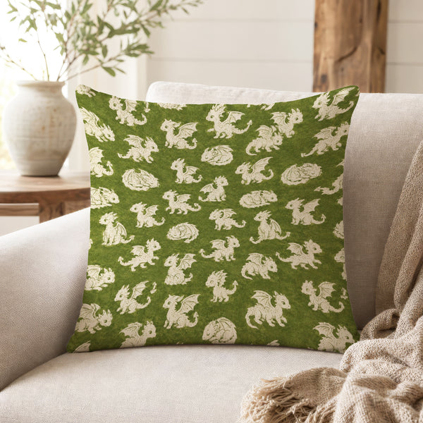 Little Green Dragons – Woodland Fantasy Pillow