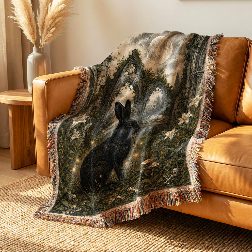 Black Rabbit of the Moonlit Ruins Blanket