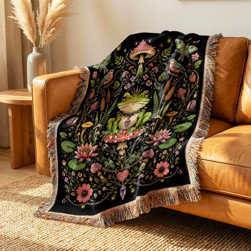 Enchanted Frog Mushroom Blanket