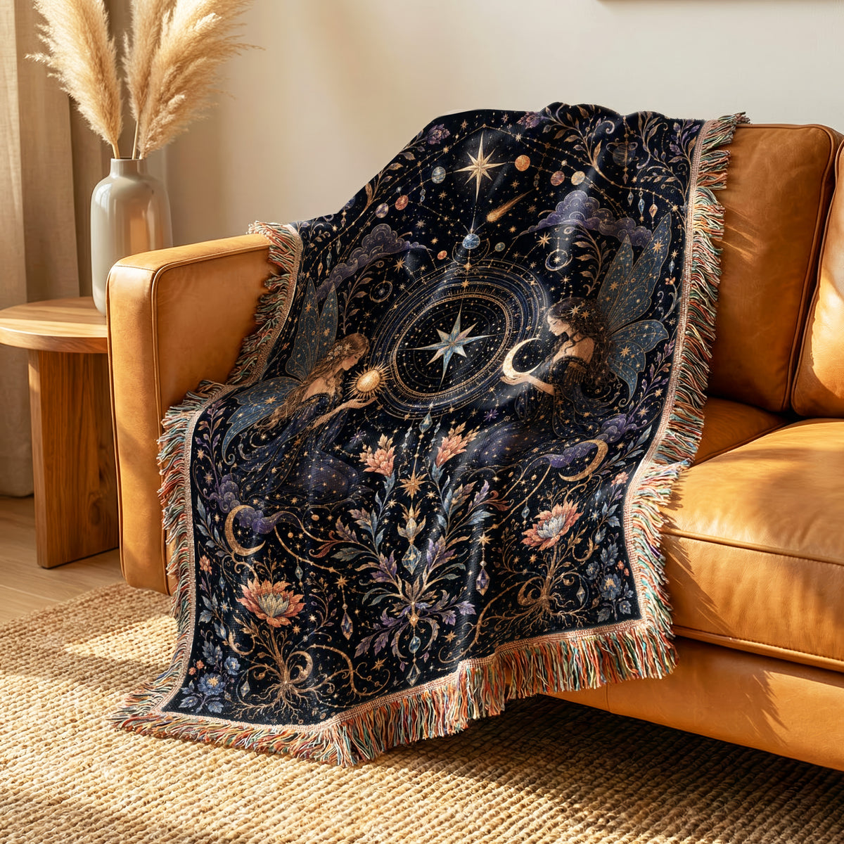 Celestial Twin Fairies Blanket