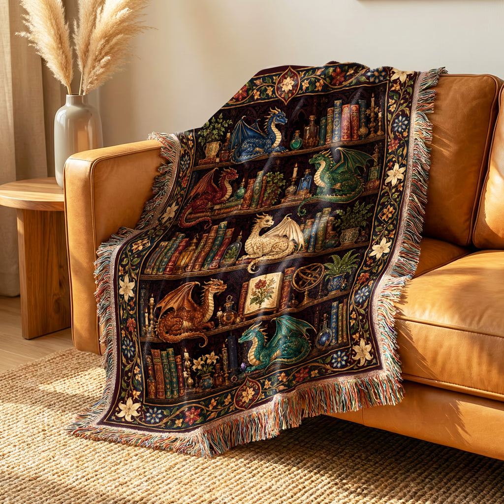 Enchanted Dragon Bookshelf Blanket