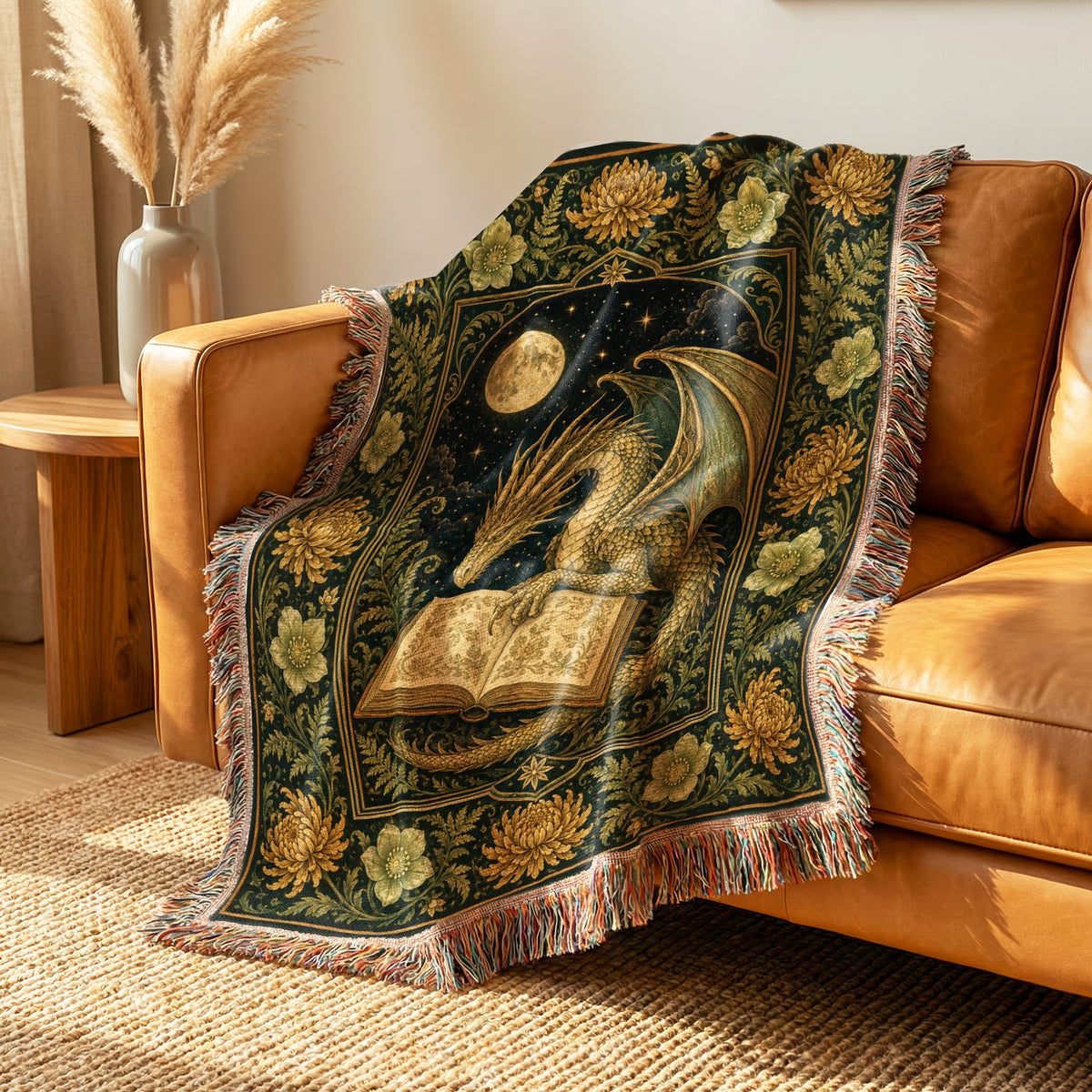 Golden Garden Dragon Reader Blanket