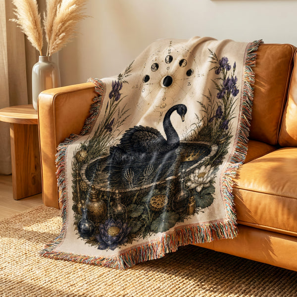 Black Swan Moon Garden Blanket