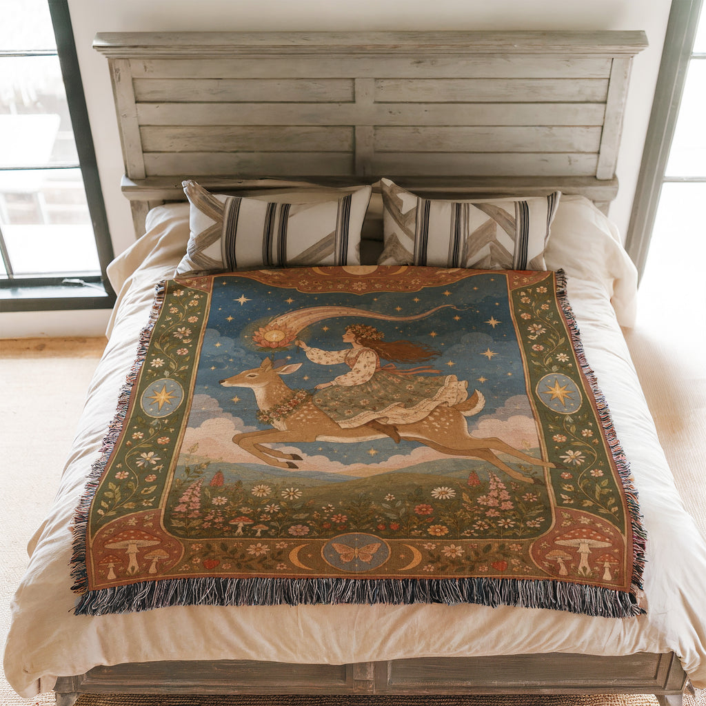Celestial Deer Rider Blanket