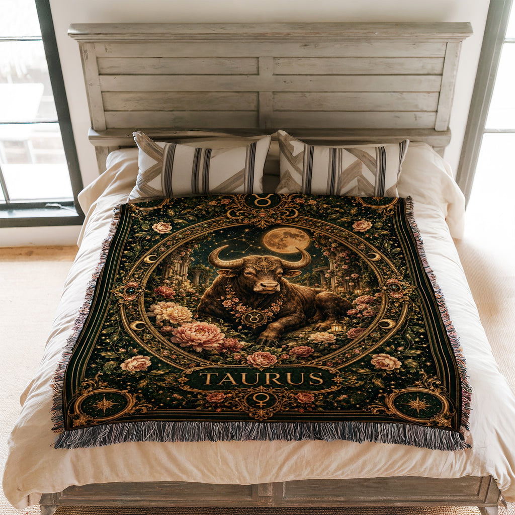 Taurus Moon Garden Bull Zodiac Blanket