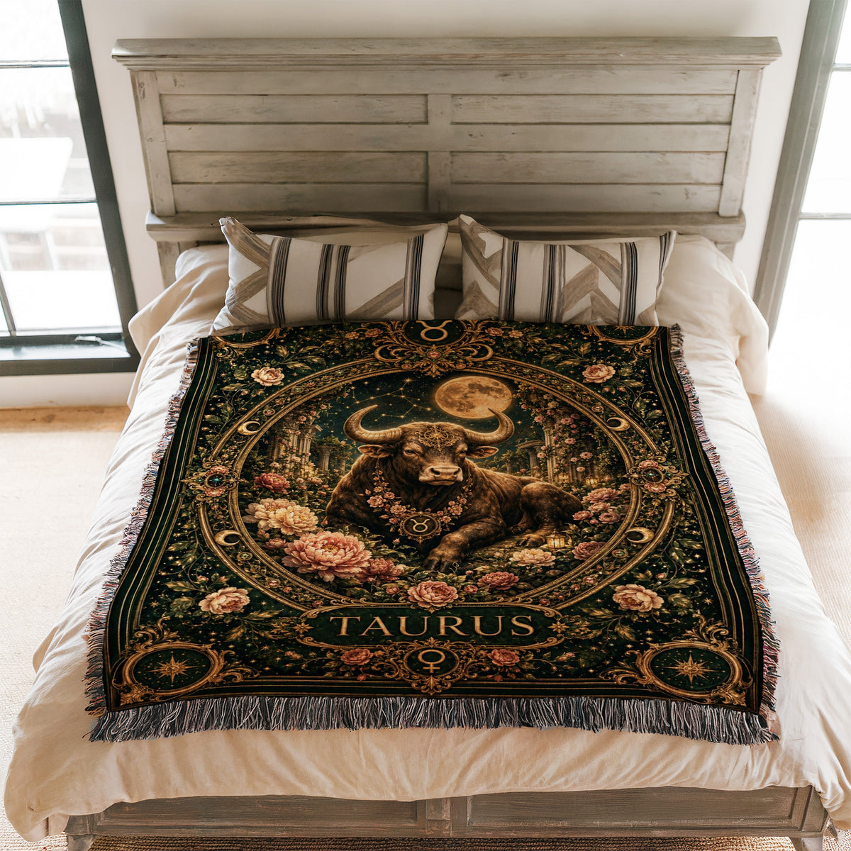 Taurus Moon Garden Bull Zodiac Blanket