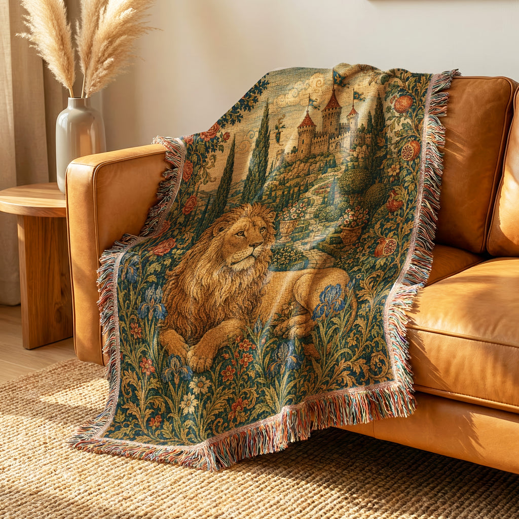 The Lion of the Rose Garden Blanket
