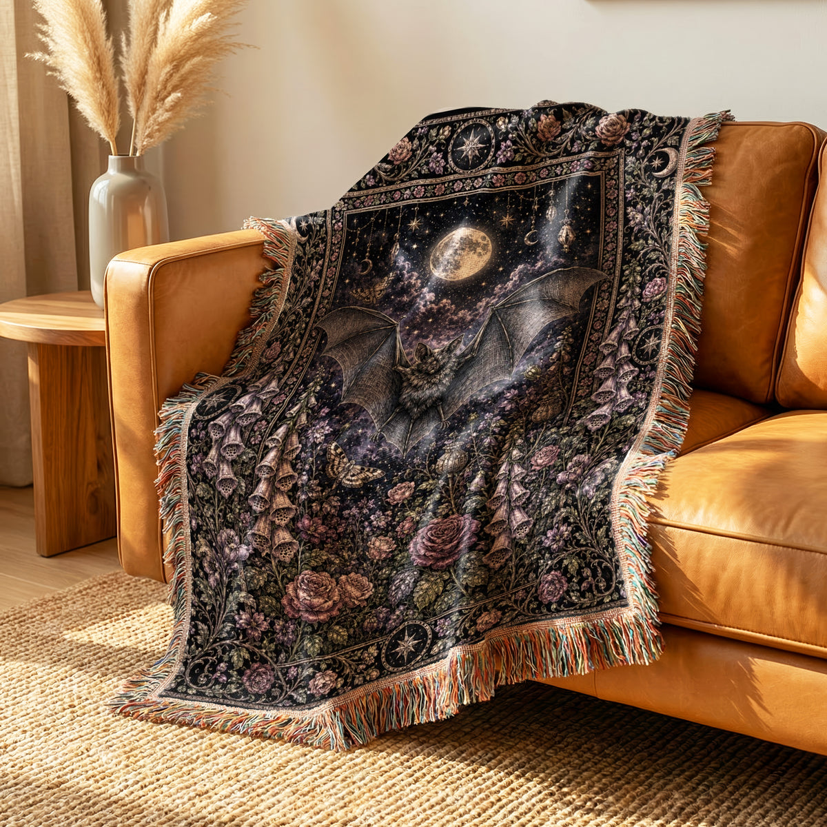 Midnight Bat and Foxglove Blanket