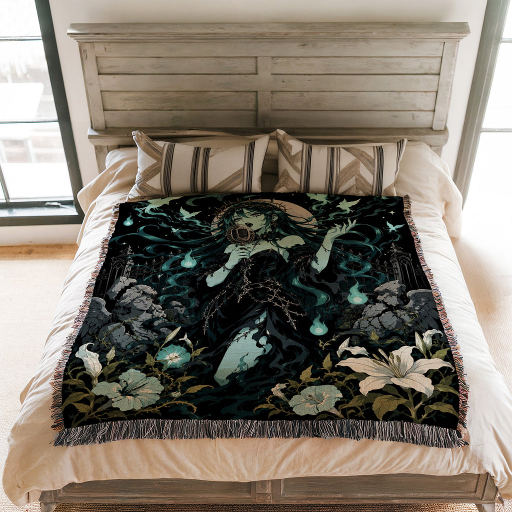 Ghost Singer of the Midnight Garden Blanket