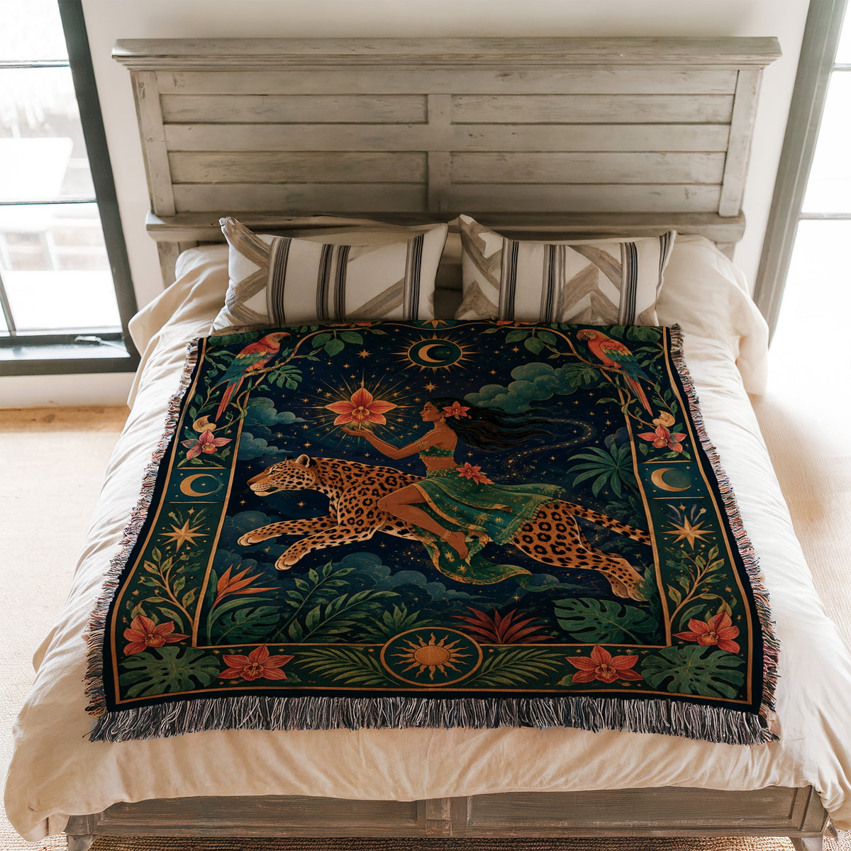 Celestial Leopard Rider Blanket