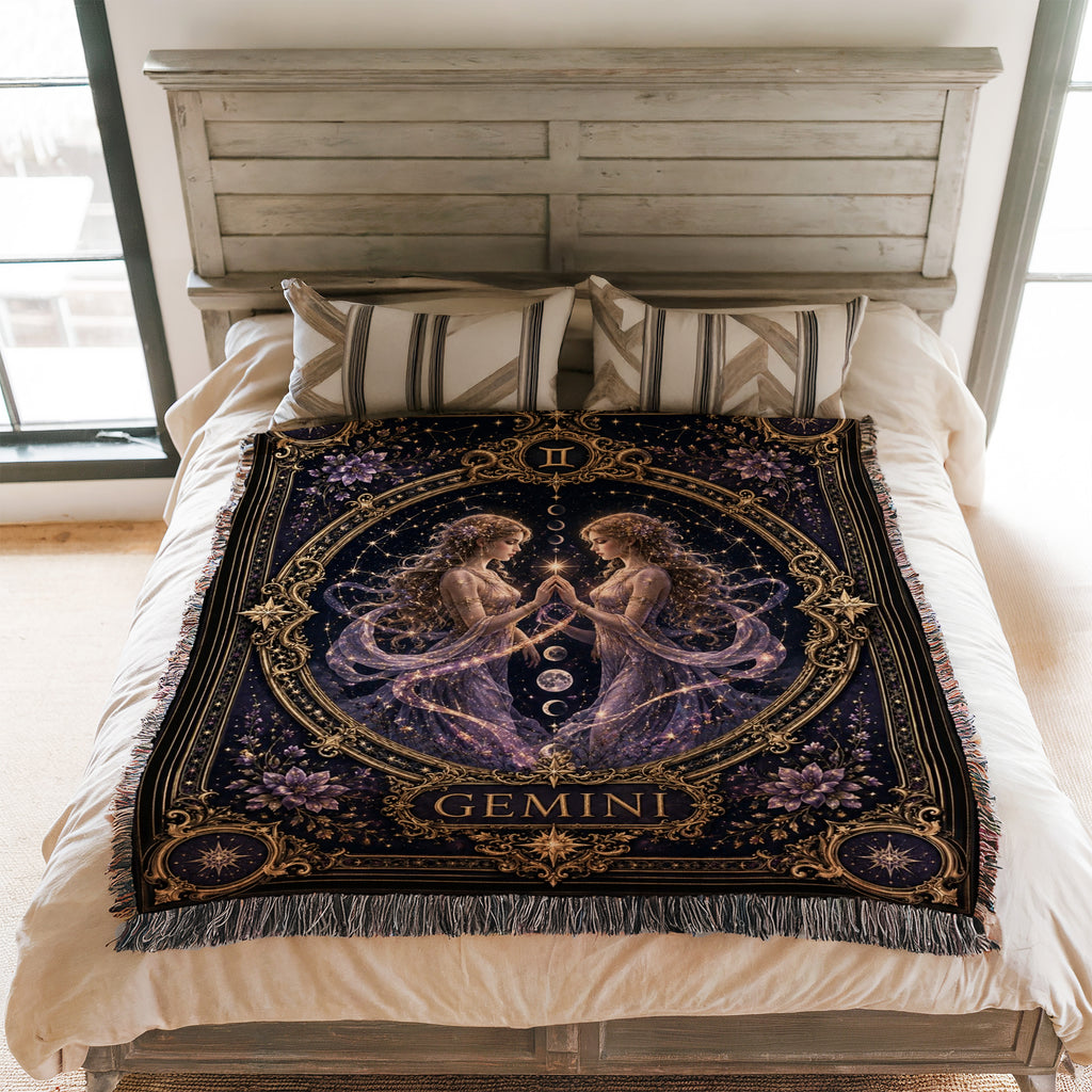 Gemini Starlight Twins Zodiac Blanket