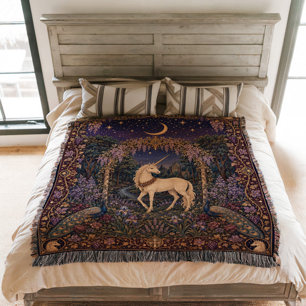 The Wisteria Unicorn Garden Blanket
