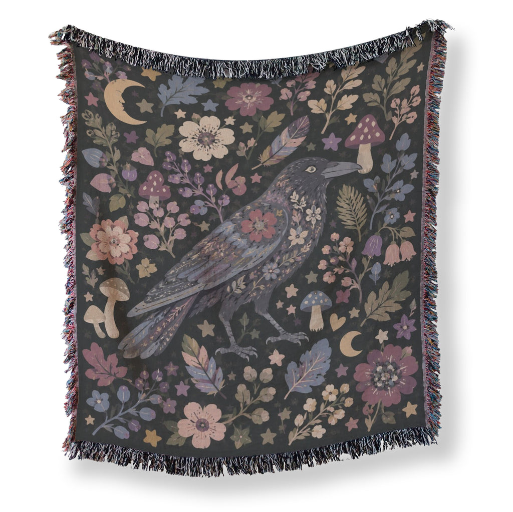 Moonlit Raven Garden Blanket