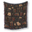 Vintage Dark Academia Library Pattern Blanket