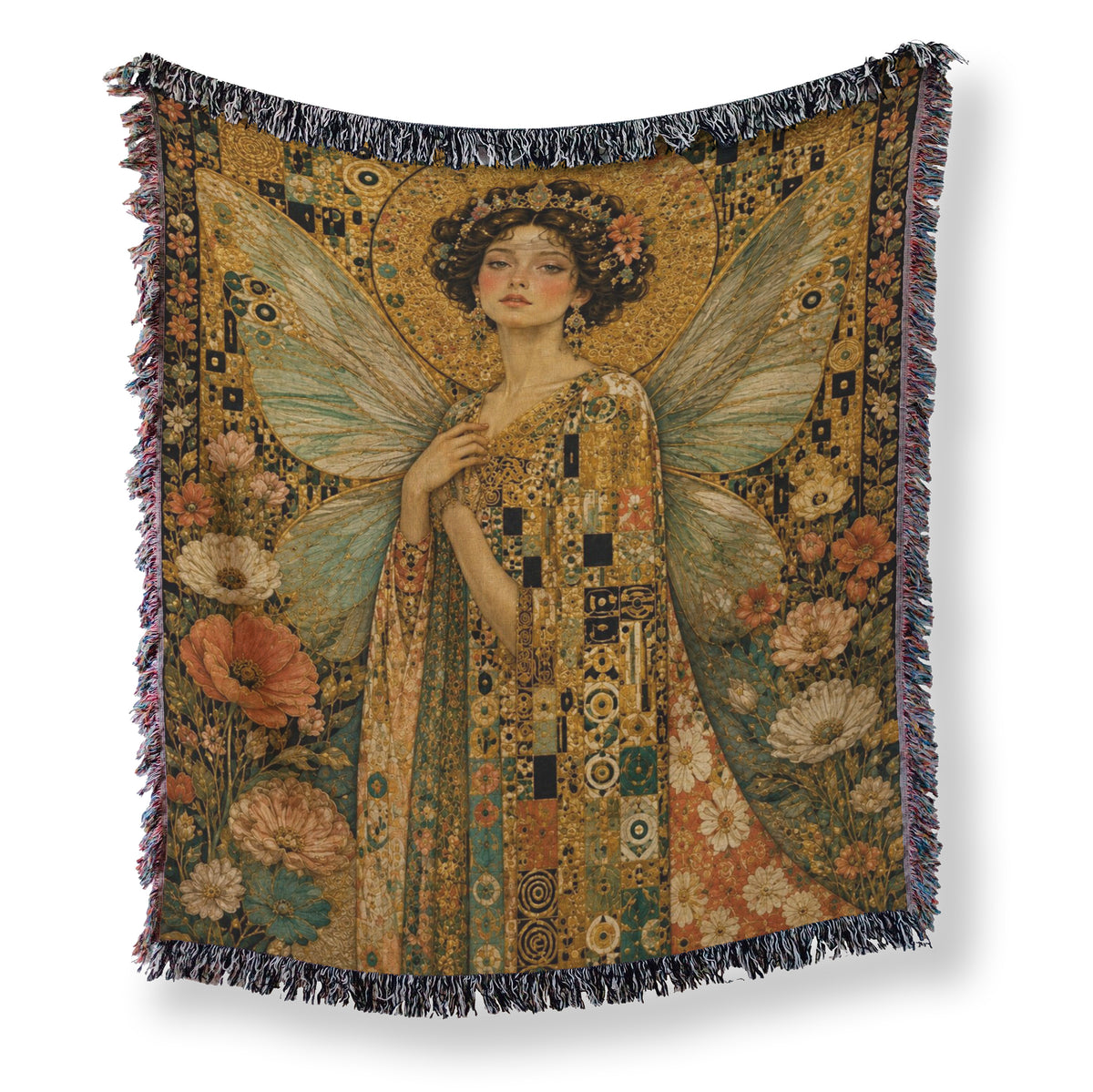 Golden Art Nouveau Fairy Blanket Main image