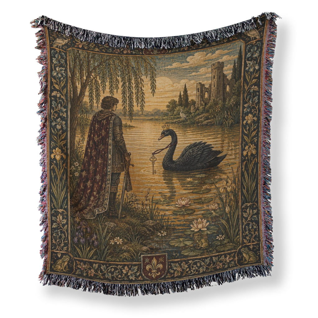 The Knight and the Black Swan Blanket