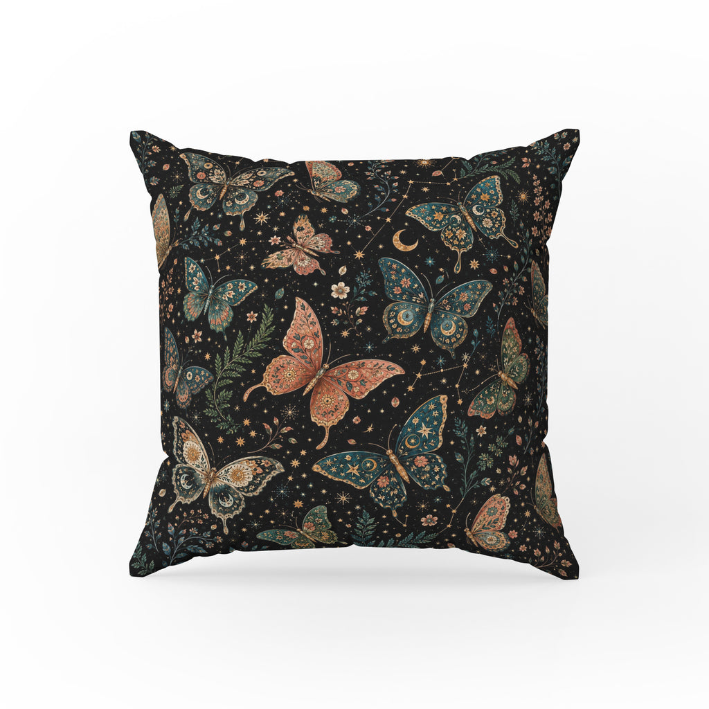 Starlight Butterflies – Celestial Botanical Pillow