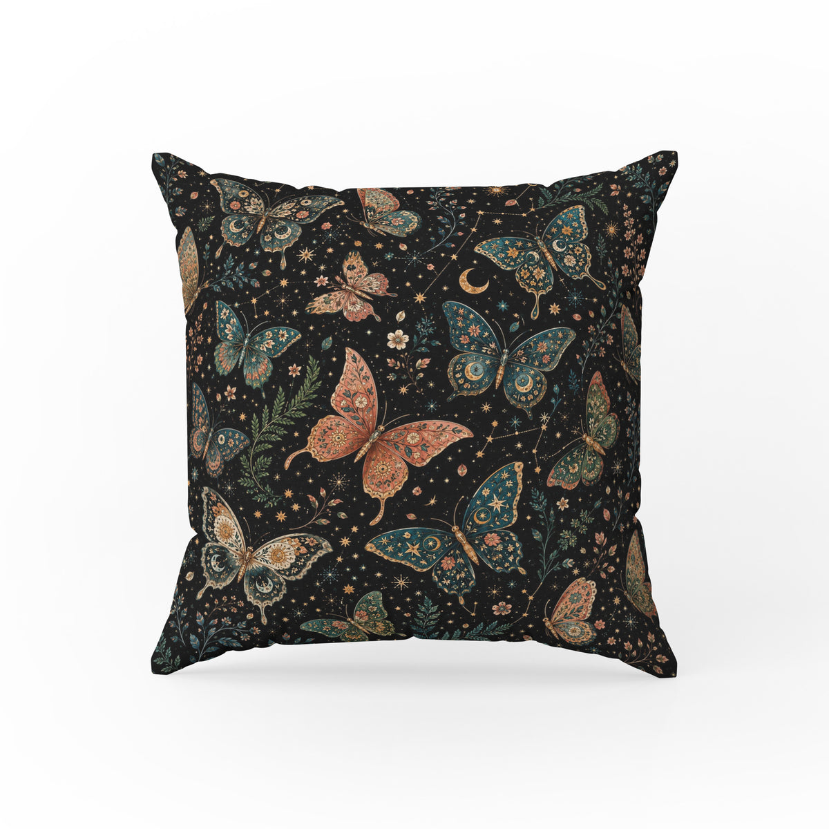 Starlight Butterflies – Celestial Botanical Pillow