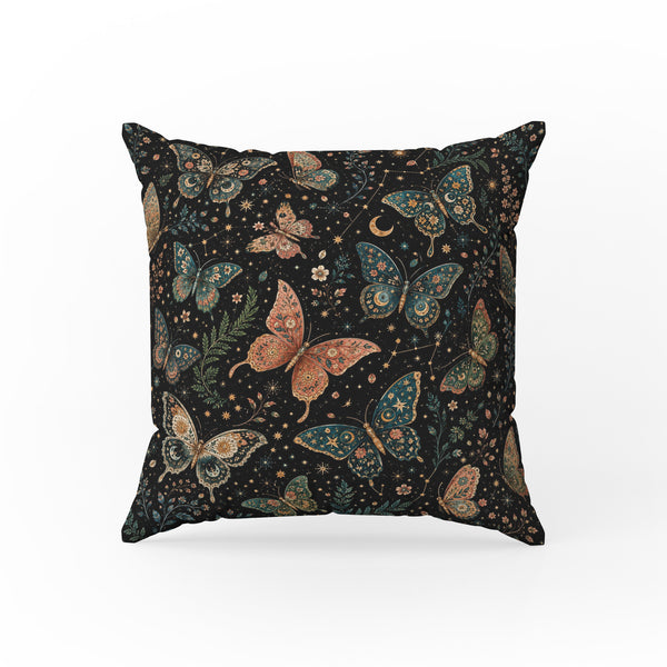 Starlight Butterflies – Celestial Botanical Pillow