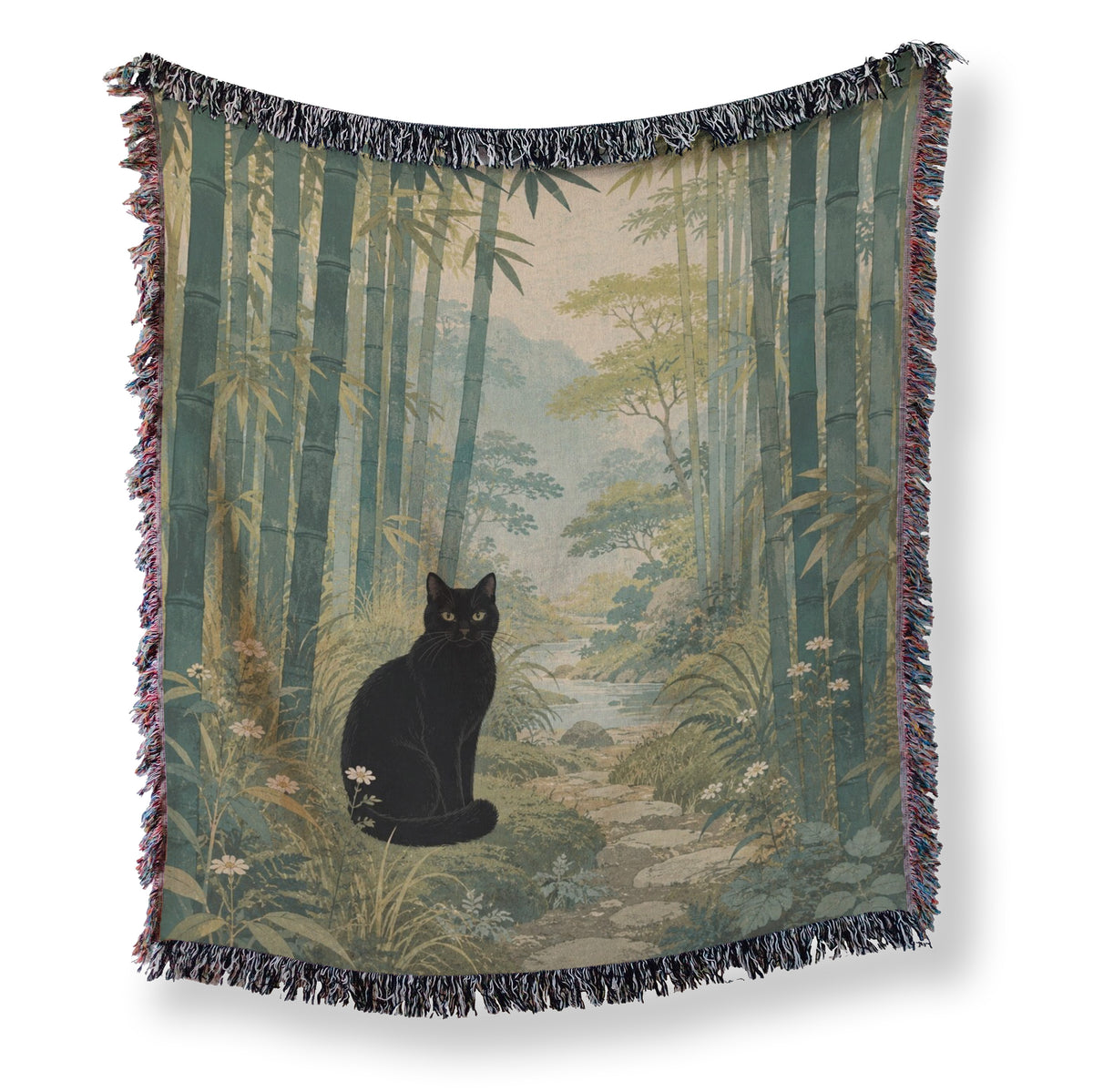 Bamboo Grove Black Cat Blanket Main image