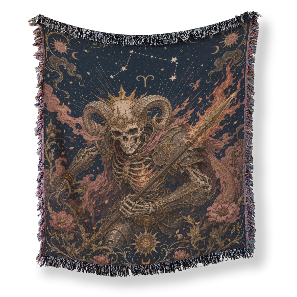 Aries Fireborn Warrior – Gothic Zodiac Blanket Main image