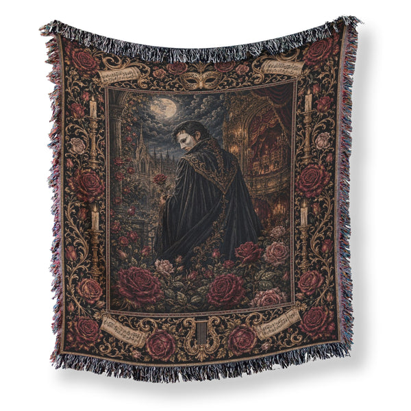 Midnight Vampire Rose Blanket