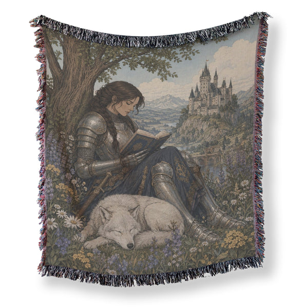 The Scholar Knight & White Wolf Blanket