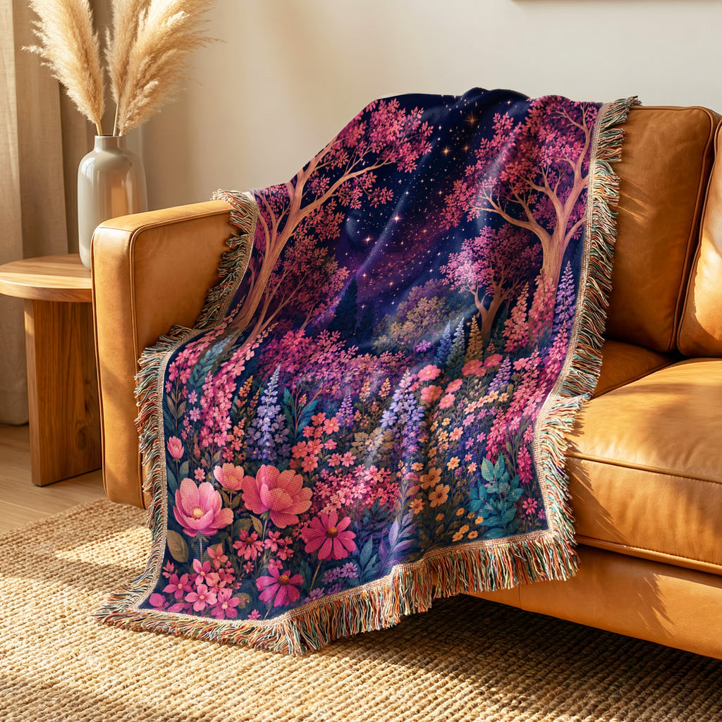 Starlit Wildflower Woodland Blanket