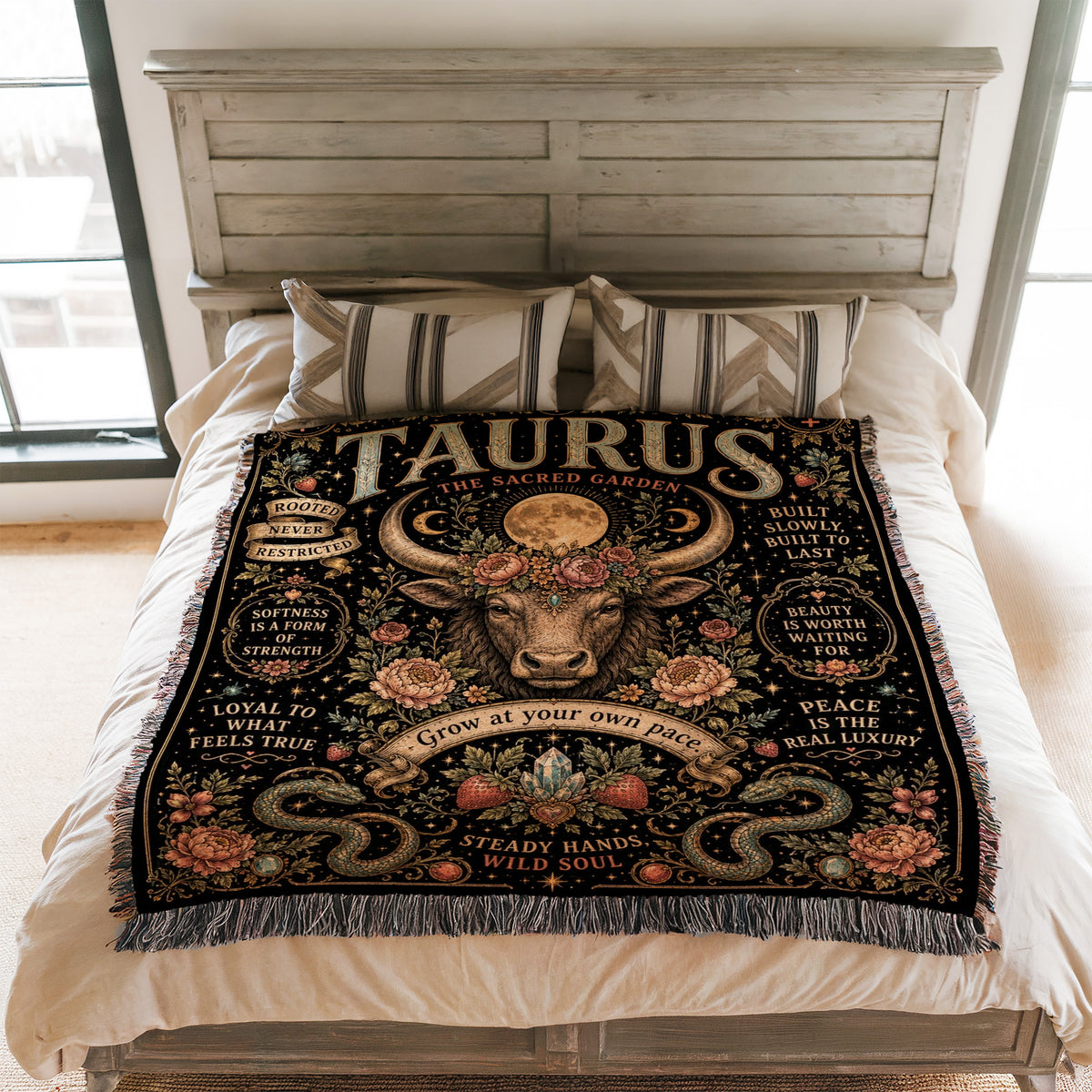 Taurus – The Sacred Garden Zodiac Blanket