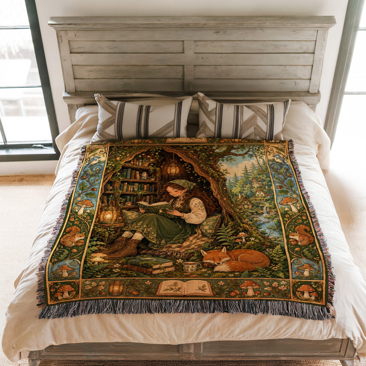 The Woodland Book Nook Blanket