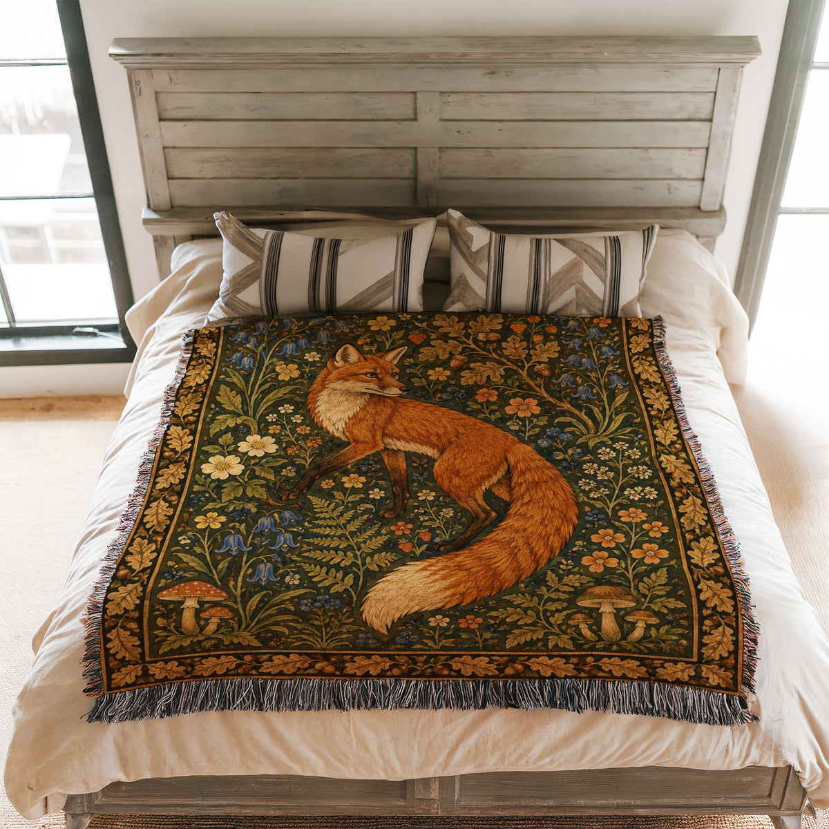 The Fox of the Bluebell Wood Blanket