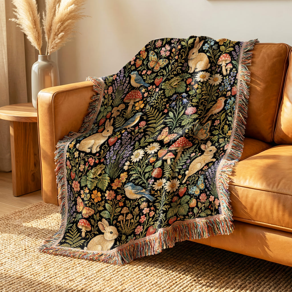 Rabbit & Wildflower Meadow Blanket