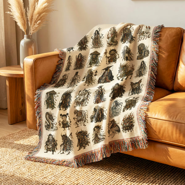 Cursed Folklore Bestiary Blanket