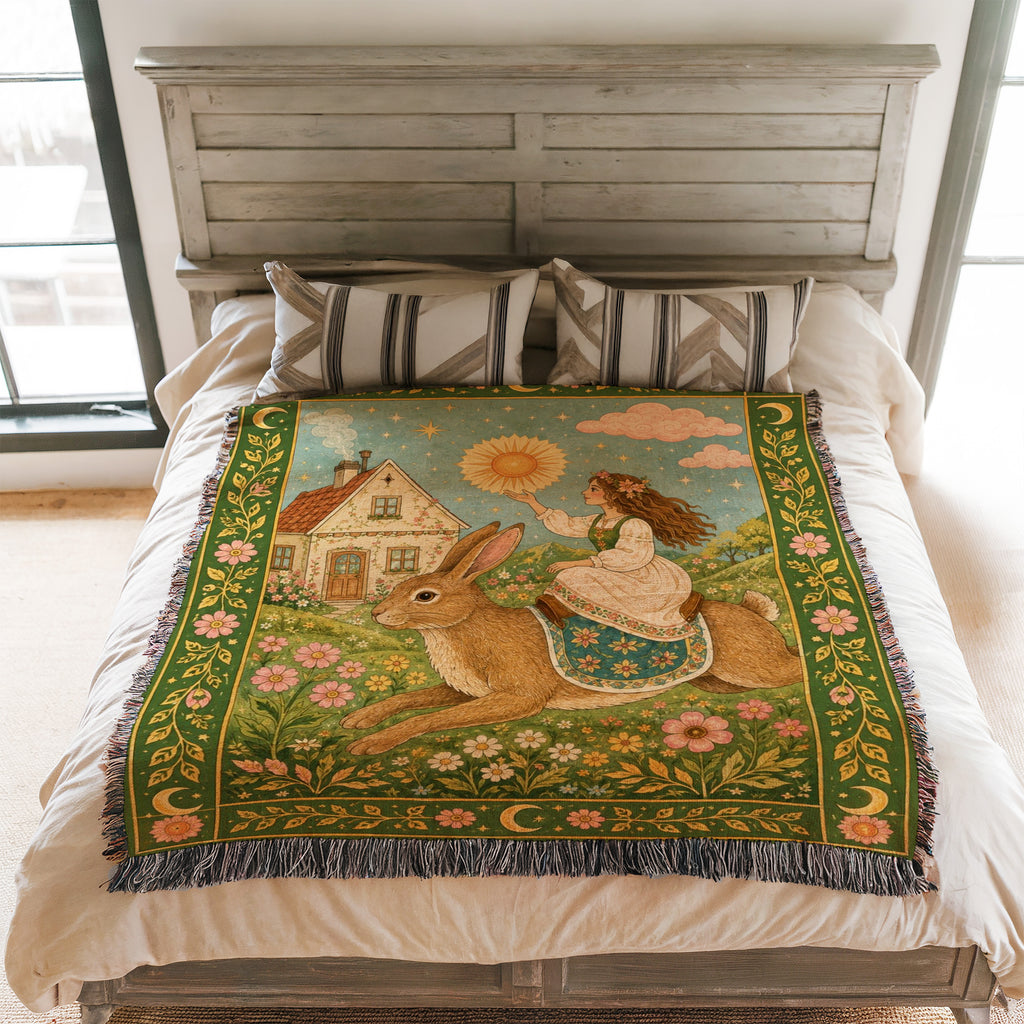 Cottage Garden Rabbit Blanket