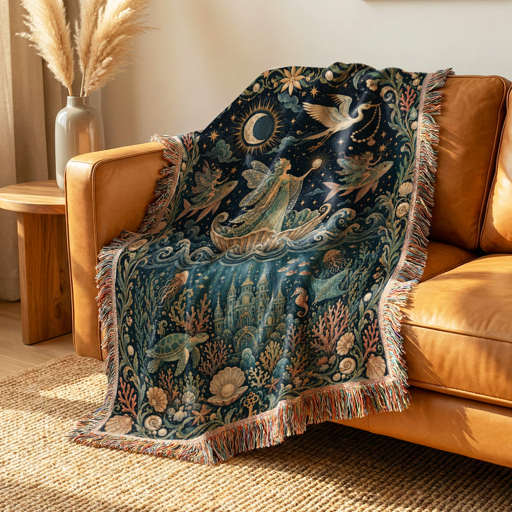 Moonlit Ocean Kingdom Fairy Blanket