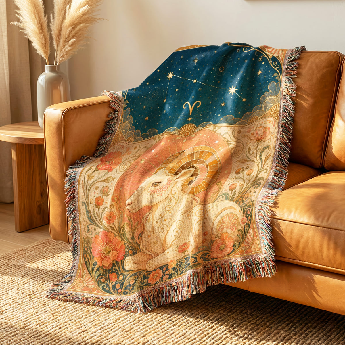 Aries Celestial Ram Blanket