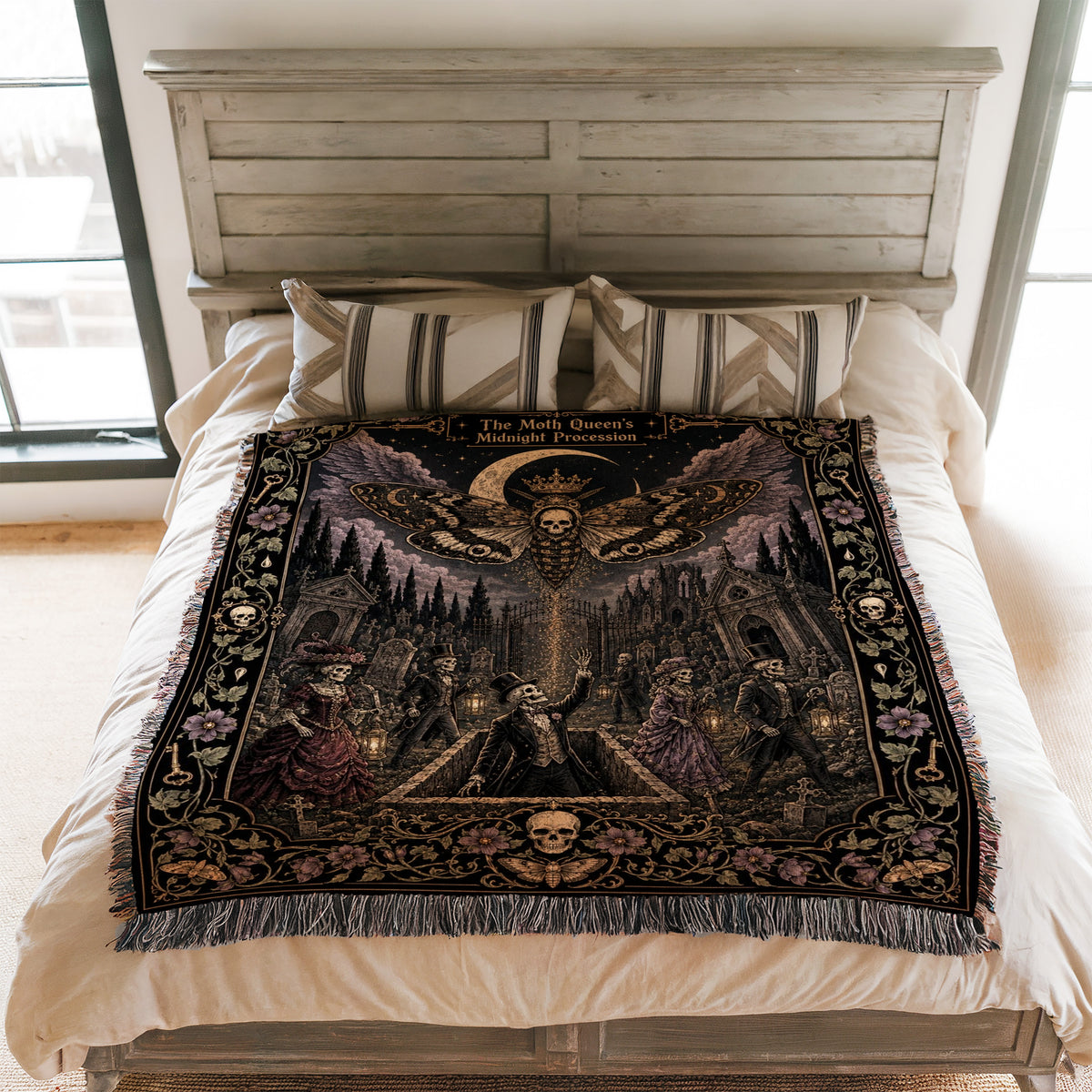 The Moth Queen's Midnight Procession Blanket