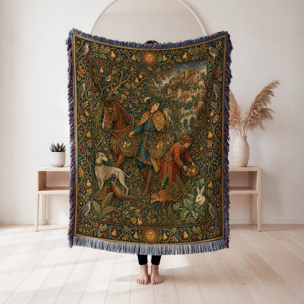 The Falconer of the Pear Orchard Blanket