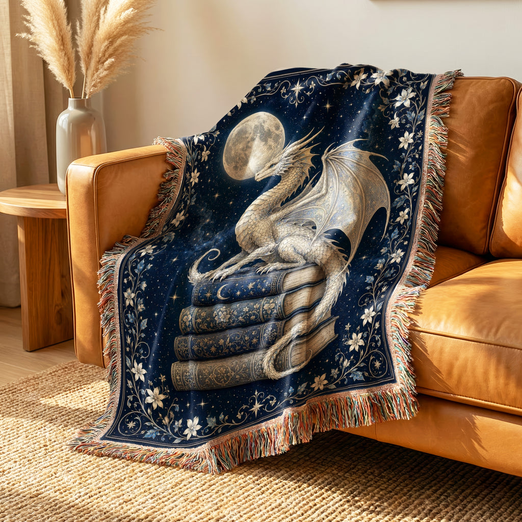 Silver Moon Dragon Blanket