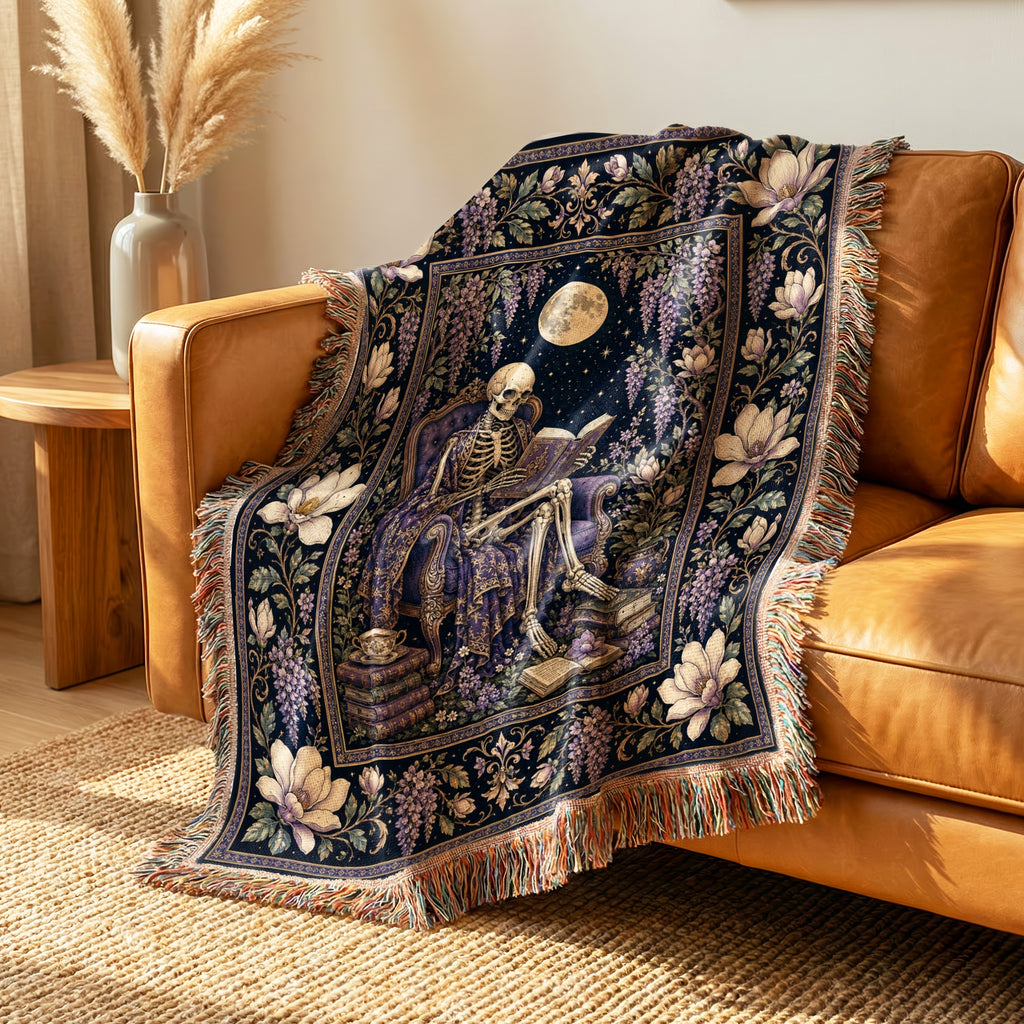 Wisteria Moon Skeleton Reader Blanket