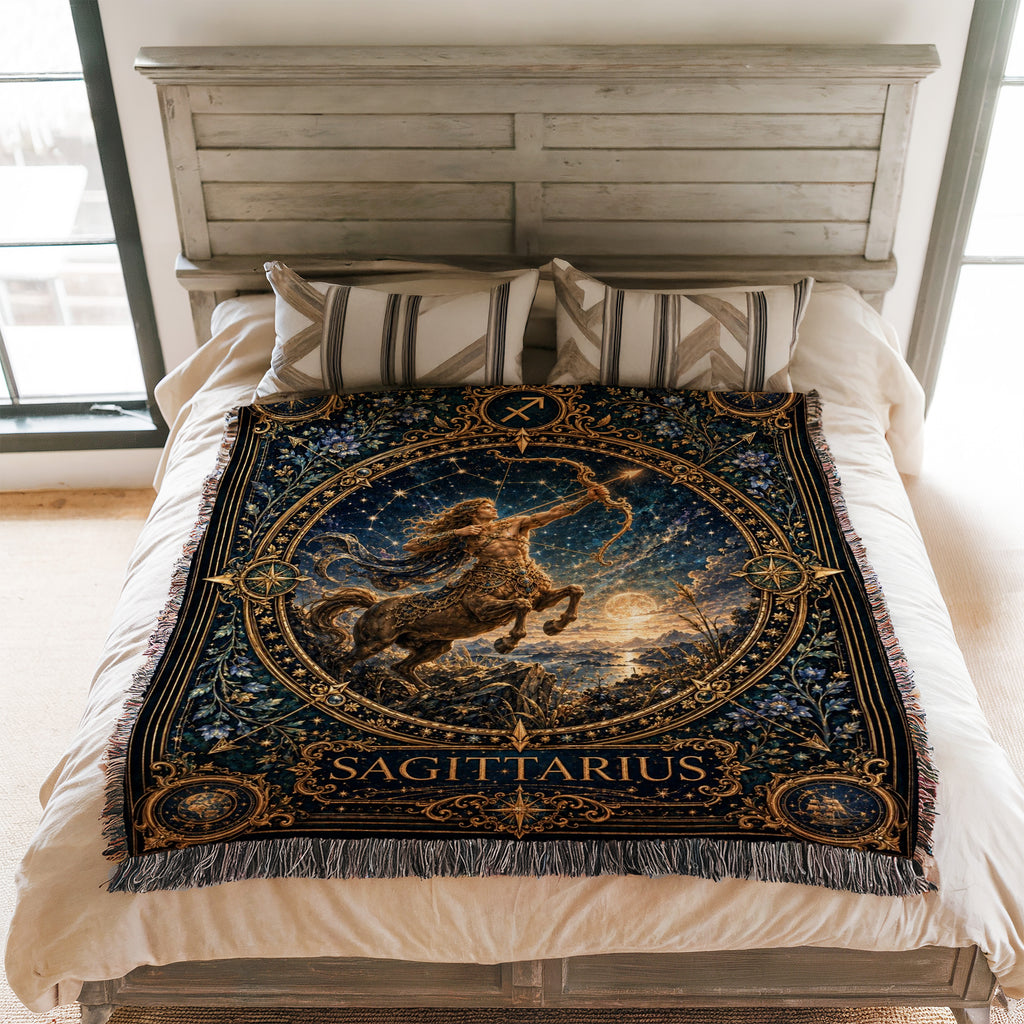 Sagittarius Starlit Centaur Archer Zodiac Blanket