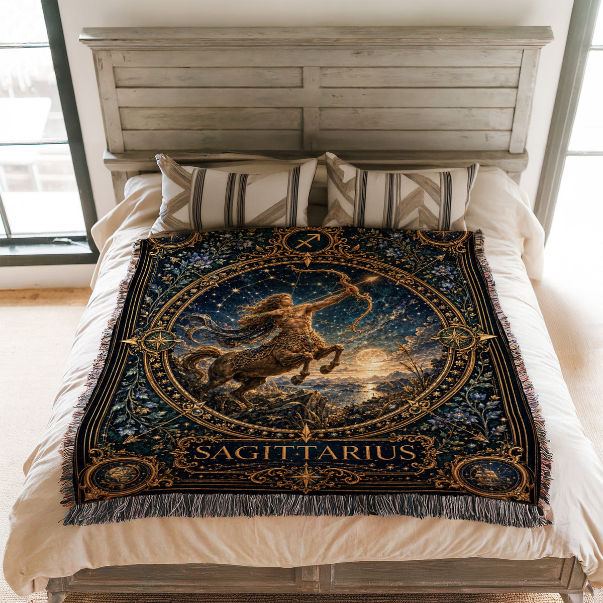Sagittarius Starlit Centaur Archer Zodiac Blanket