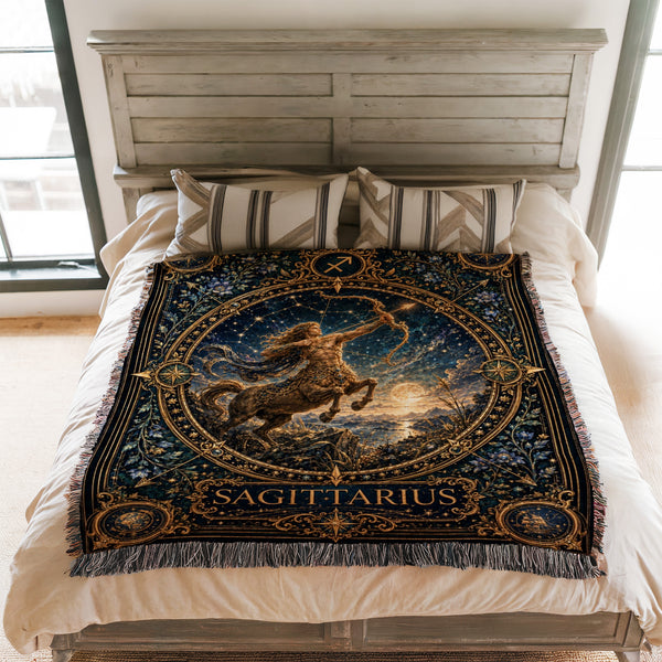 Sagittarius Starlit Centaur Archer Zodiac Blanket