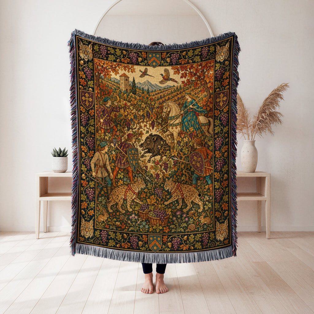 The Autumn Boar Hunt Blanket
