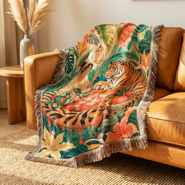 Tiger Card Game Blanket