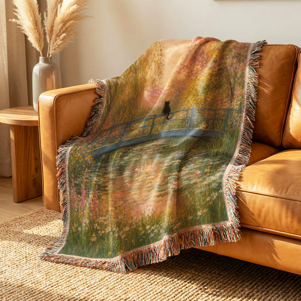 Sunset Bridge Black Cat Blanket