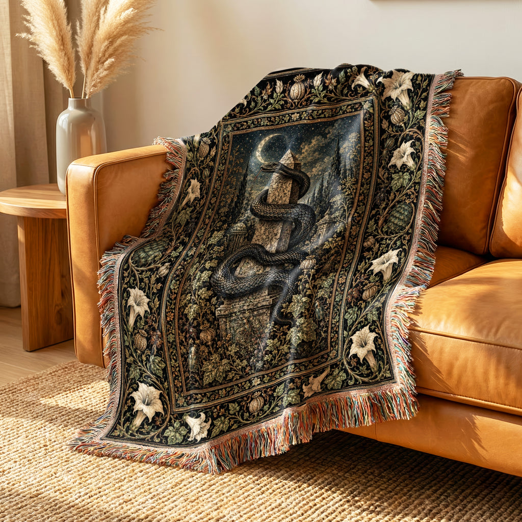 Serpent of the Moonlit Ruins Blanket