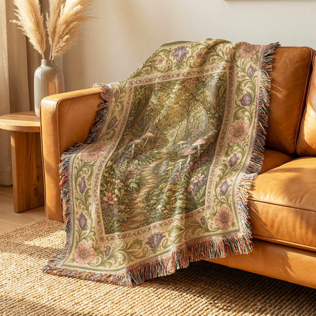 The Rosewood Mushroom Path Blanket